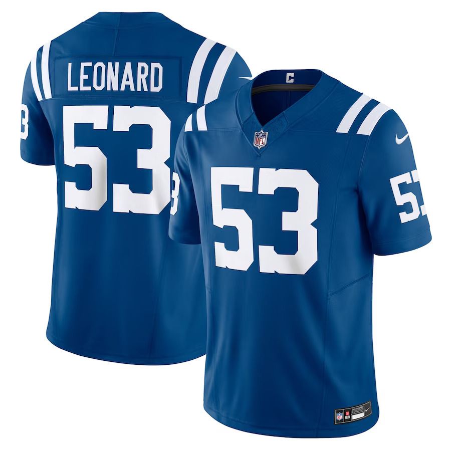 Men Indianapolis Colts 53 Shaquille Leonard Nike Royal Vapor F.U.S.E. Limited NFL Jersey